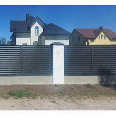 Fence-blinds Smartline 40/100, lamellas with 2-layer coating, straight: 0.45 mm, ZN100, gloss RAL 1015, delivery across Ukraine