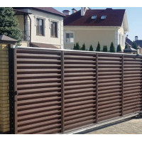 Fence-blinds Smart 40/120, lamellas with 2-layer coating, straight: 0.45 mm, ZN100/140, PRINTECH (wood look), delivery across Ukraine