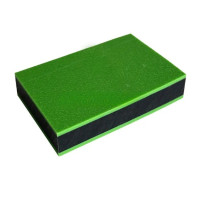Polyethylene PEHD sheet, green/black/green, embossed, UFZ, Plaplay 12x1500x3000 mm