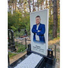 Photo of ceramic paints on a monument, stele 0,5х0,5 m 