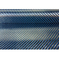 Ткань карбон-кевларовая синяя 3К 4х4  260г/м.кв  1270 мм