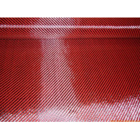 Ткань карбон-кевларовая красная 3К 2х2  240г/м.кв  1270 мм