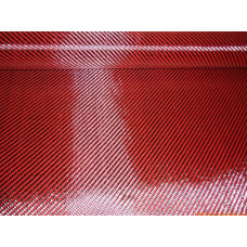 Ткань карбон-кевларовая красная 3К 2х2  240г/м.кв  1270 мм