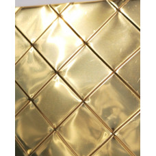 Gold plated stainless steel sheet "Checker" 1*2 m, thickness 0.4 mm, AISI 304