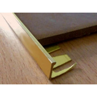 Гнучкий Г-подібний латунний профіль для плитки до 11 мм. ЛПГ 12 довжина 2,5 м
