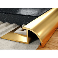 Наїжджаючий овальний латунний профіль для плитки ОЛП. Довжина 2,5 м