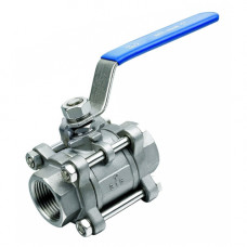 Stainless steel ball valve DN 80 (AISI 316, three-piece, PN 6.3 MPa)