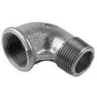 Galvanized steel elbow DN 32, internal-external thread