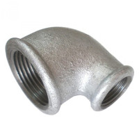 Galvanized steel transition elbow DN 20x15, female-female thread