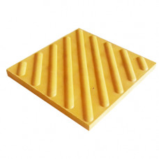Tactile concrete tile "Strip" 500x500x60 yellow