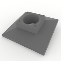 Reinforced concrete base plate for anchor-corner support OP1
