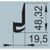 Ущільнювач для залізничного транспорту 19,5х48,32 мм  Ем-33.15.131
