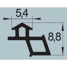 Ущільнювач віконний №2 до профілю "Steko" 5,4х8,8 мм I.2992