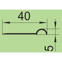 Уплотнитель силиконовый 40х5 мм  I.2115