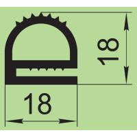 Уплотнитель силиконовый 18х18 мм  I.2120