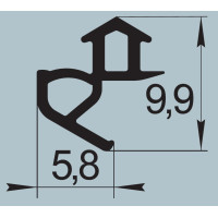 Window seal No. 5 to the profile "Steko" 5.8x9.9 mm I.3264