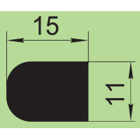 Уплотнитель силиконовый 15х11 мм  I.22279
