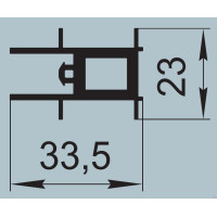 Ущільнювач для алюмінієвих профільних конструкцій 33,5х23 мм I.2357