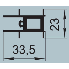 Ущільнювач для алюмінієвих профільних конструкцій 33,5х23 мм I.2357