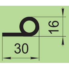 Ущільнювач силіконовий 30х16 мм  I.2388