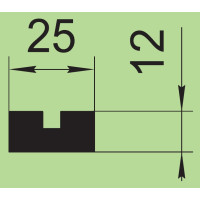 Silicone seal 25х12 mm  I.2405