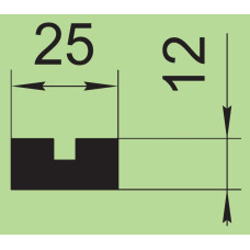 Ущільнювач силіконовий 25х12 мм  I.2405