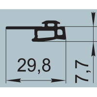 Уплотнитель для алюминиевых профильных конструкций 29,8х7,7 мм  I.2378