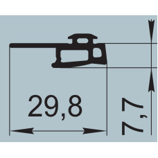 Ущільнювач для алюмінієвих профільних конструкцій 29,8х7,7 мм  I.2378
