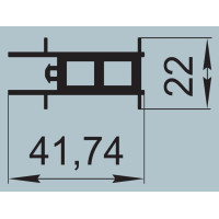 Ущільнювач для алюмінієвих профільних конструкцій 41,74х22 мм  I.2373