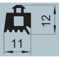 Sealant for aluminum profile structures 11x12 mm I.2343