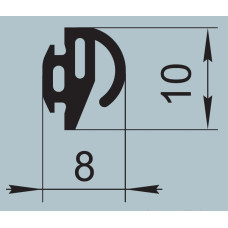 Ущільнювач для алюмінієвих профільних конструкцій 8х10 мм  I.2377