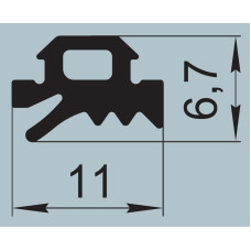 Ущільнювач для алюмінієвих профільних конструкцій 11х6,7 мм  FRK 14