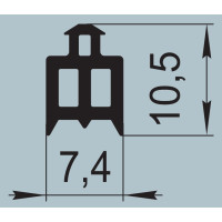 Ущільнювач для алюмінієвих профільних конструкцій 7,4х10,5 мм  FRK 01