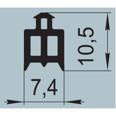 Ущільнювач для алюмінієвих профільних конструкцій 7,4х10,5 мм  FRK 01