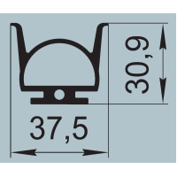 Ущільнювач для алюмінієвих профільних конструкцій 37,5х30,9 мм  RSB 235