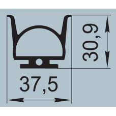 Ущільнювач для алюмінієвих профільних конструкцій 37,5х30,9 мм  RSB 235