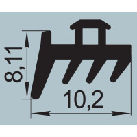 Ущільнювач для алюмінієвих профільних конструкцій 8,11х10,2 мм  РП-722