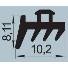 Ущільнювач для алюмінієвих профільних конструкцій 8,11х10,2 мм  РП-722