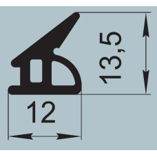 Ущільнювач для алюмінієвих профільних конструкцій 12х13,5 мм  FRK 67