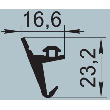 Ущільнювач для алюмінієвих профільних конструкцій 16,6х23,2 мм  FRK 51