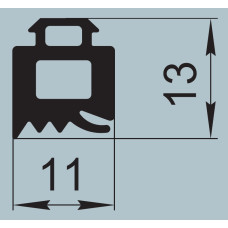 Ущільнювач для алюмінієвих профільних конструкцій 11х13 мм  FRK 17