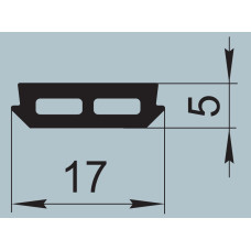 Ущільнювач для алюмінієвих профільних конструкцій 17х5 мм  FRK 09