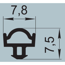 Ущільнювач для алюмінієвих профільних конструкцій 7,8х7,5 мм  FRK 07