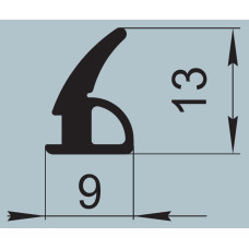 Ущільнювач для алюмінієвих профільних конструкцій 9х13 мм  FRK 36