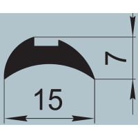 Ущільнювач для алюмінієвих профільних конструкцій 15х7 мм  FRK 12