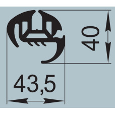Ущільнювач для алюмінієвих профільних конструкцій 43,5х40 мм  FRK 37