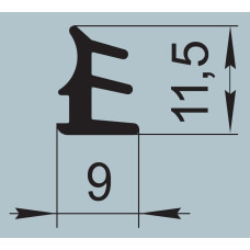 Ущільнювач для алюмінієвих профільних конструкцій 9х11,5 мм  FRK 39