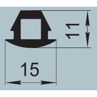 Sealant for aluminum profile structures 15х11 mm  I.2261