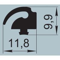 Sealant for aluminum profile structures 11,8х9,9 mm  I.2154