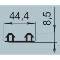 Ущільнювач для алюмінієвих профільних конструкцій 44,4х8,5 мм  М-2
